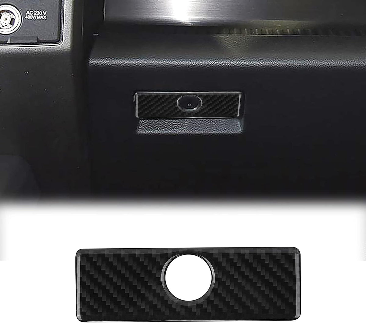 Carbon Fiber Passenger Seat Storage Box Trim Cover F749