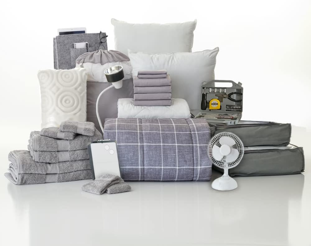 Twin XL Blue and Navy Bedding Bath Set X433