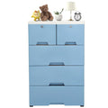 Pink 6 Drawer Plastic Dresser with Wheels P792669