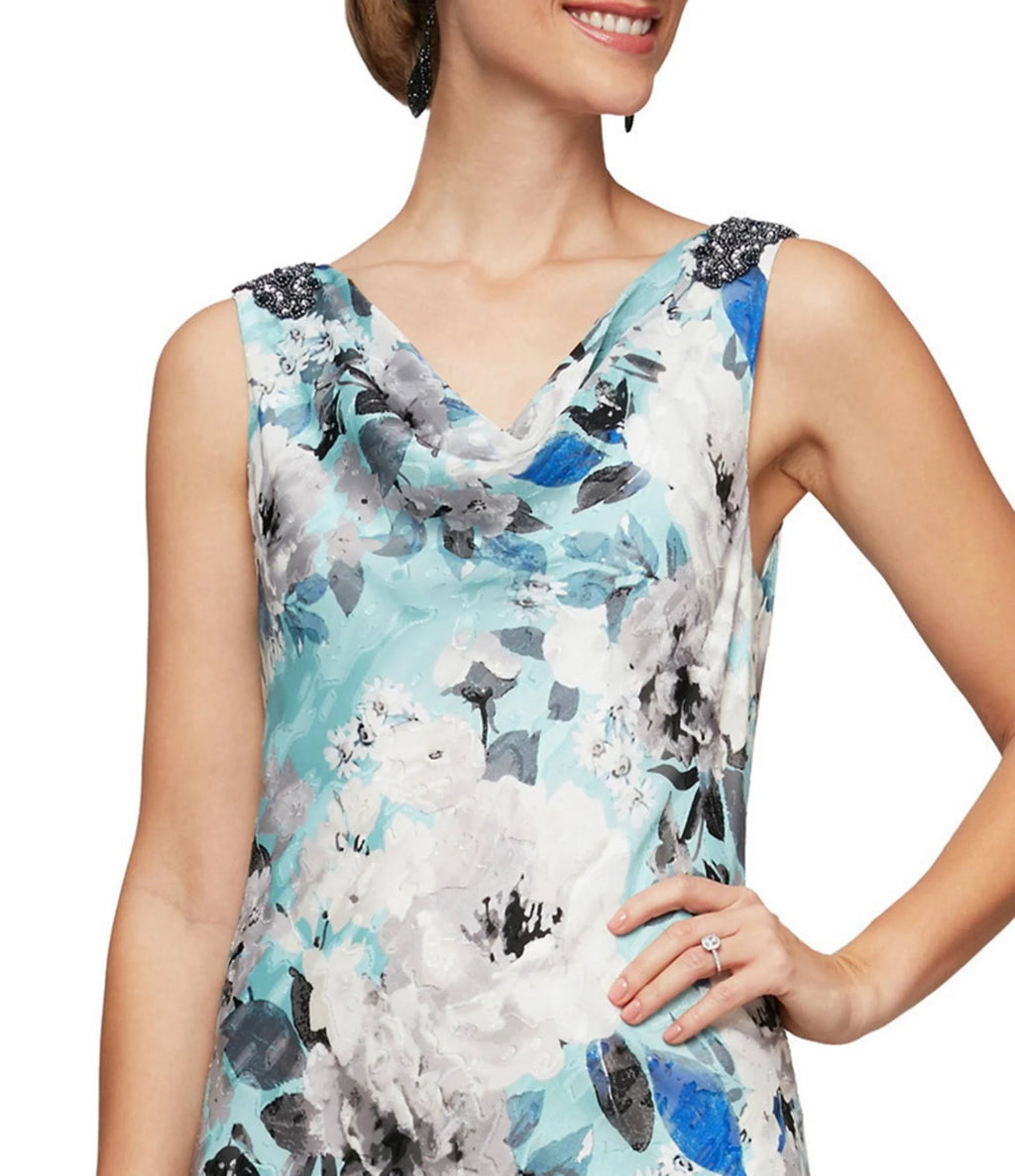 Floral Chiffon Gown J892821
