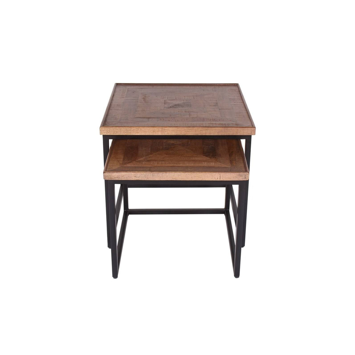 Mango Wood u0026 Iron Nesting Tables (Set of 2) - Brown U22379