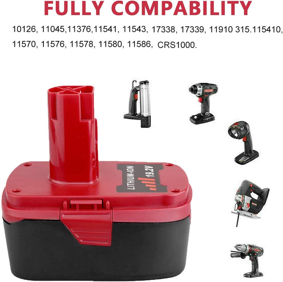 2Pack 6.0Ah Lithium-ion Replacement Battery for Craftsman 19.2 Volt Cordless Power Tool Batteries W25744