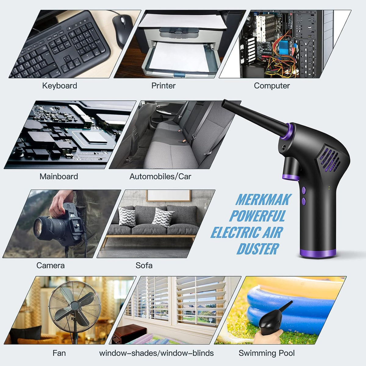 Rechargeable 45000 RPM Cordless Air Duster with LED Light K91720