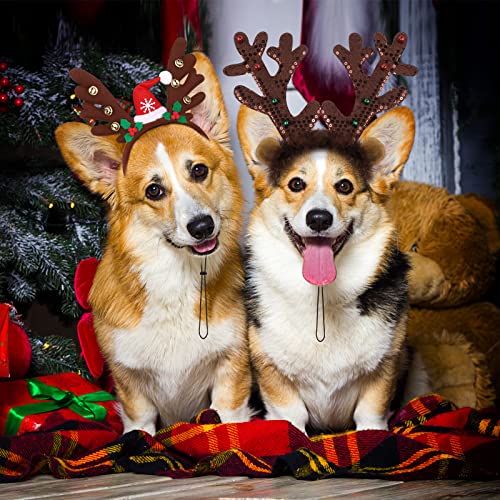 3 Pack Christmas Pet Headwear Brown Reindeer Antlers Headband H1999