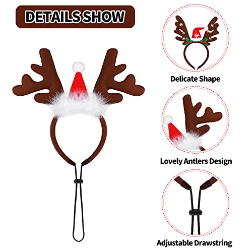3 Pack Christmas Pet Headwear Brown Reindeer Antlers Headband H1999