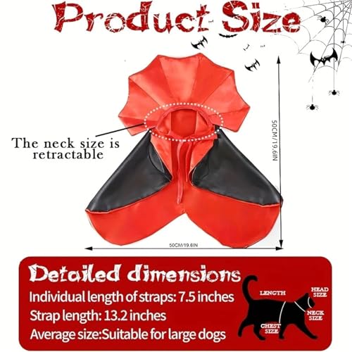 Pet Vampire Cape Cloak 5 Pcs Red Black Adjustable Q285