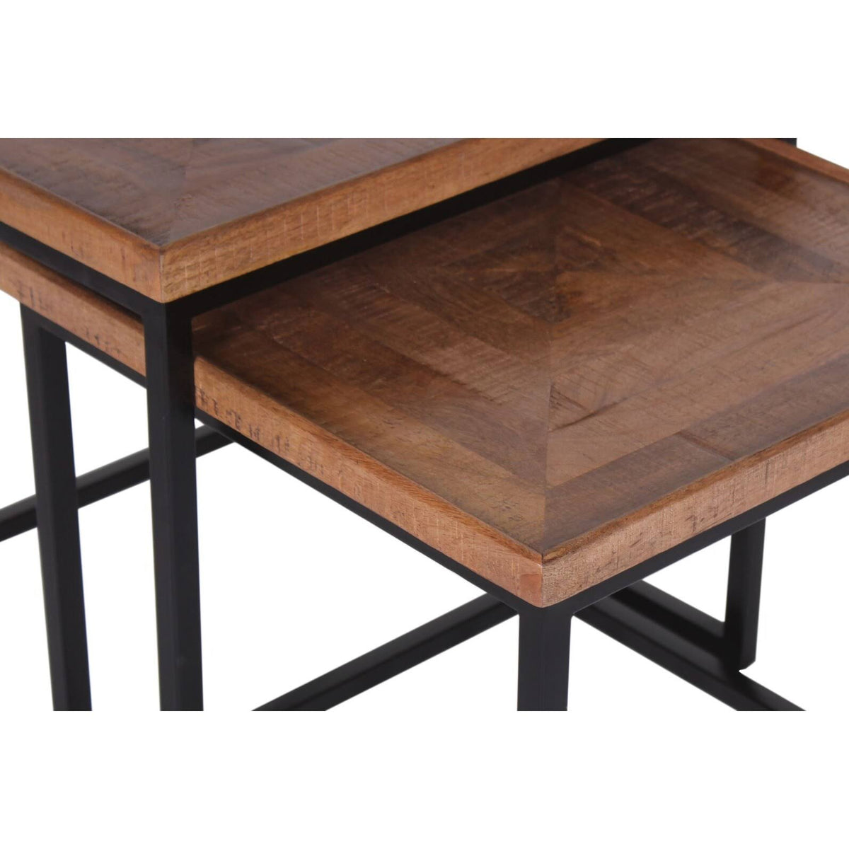 Mango Wood u0026 Iron Nesting Tables (Set of 2) - Brown U22379