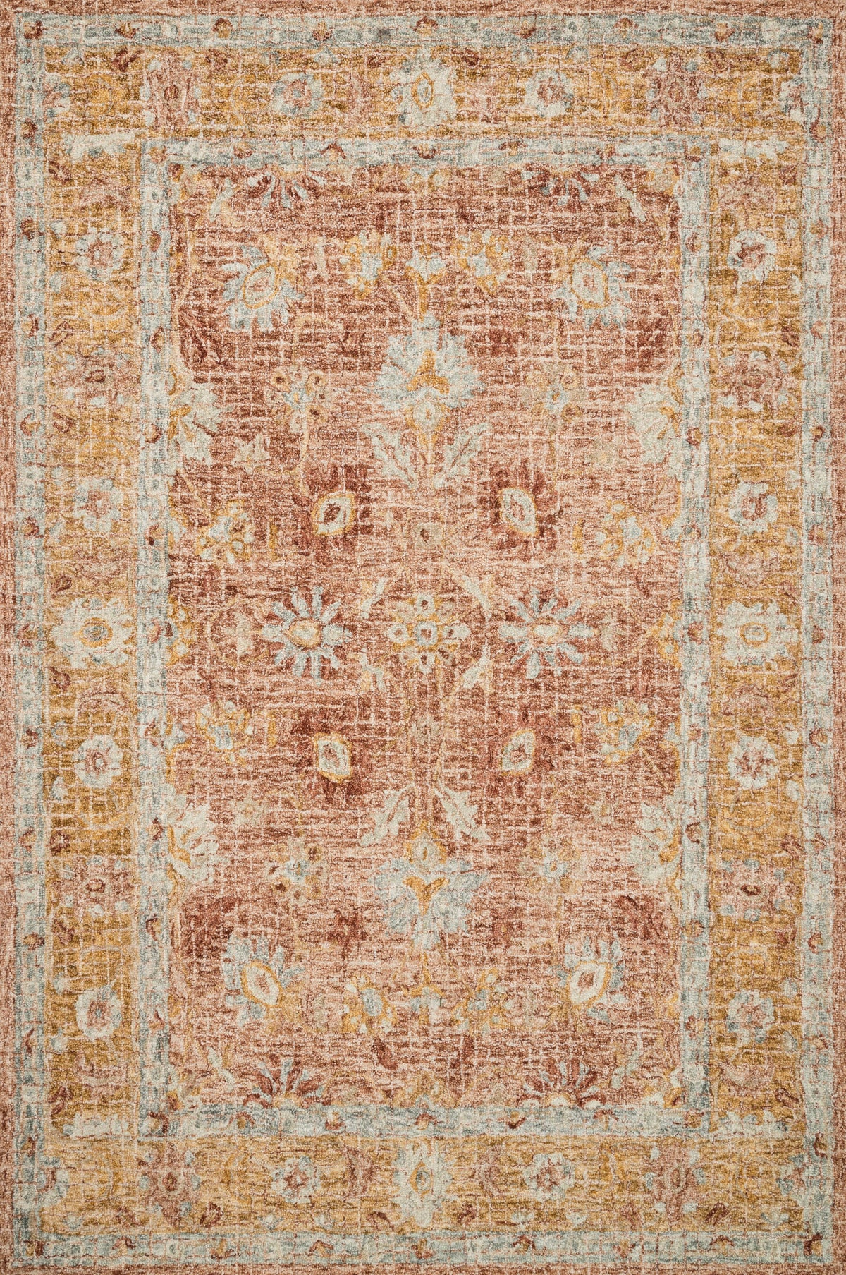 Terracotta Gold Rug V5372