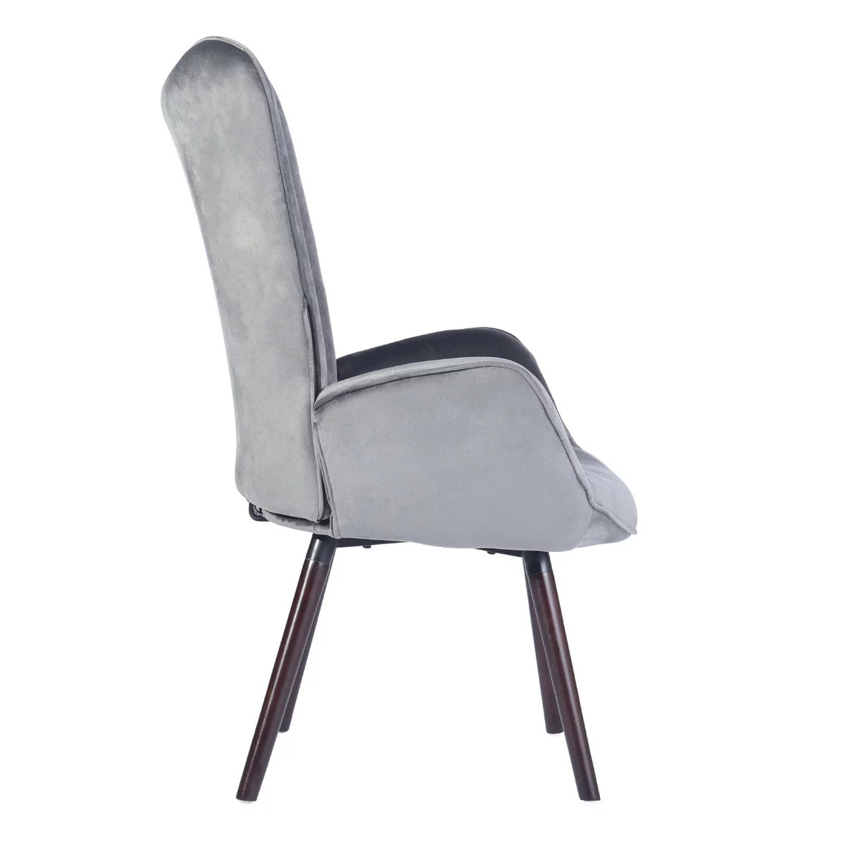 Gray Velvet Tufted Wing Back Accent Chair Q611
