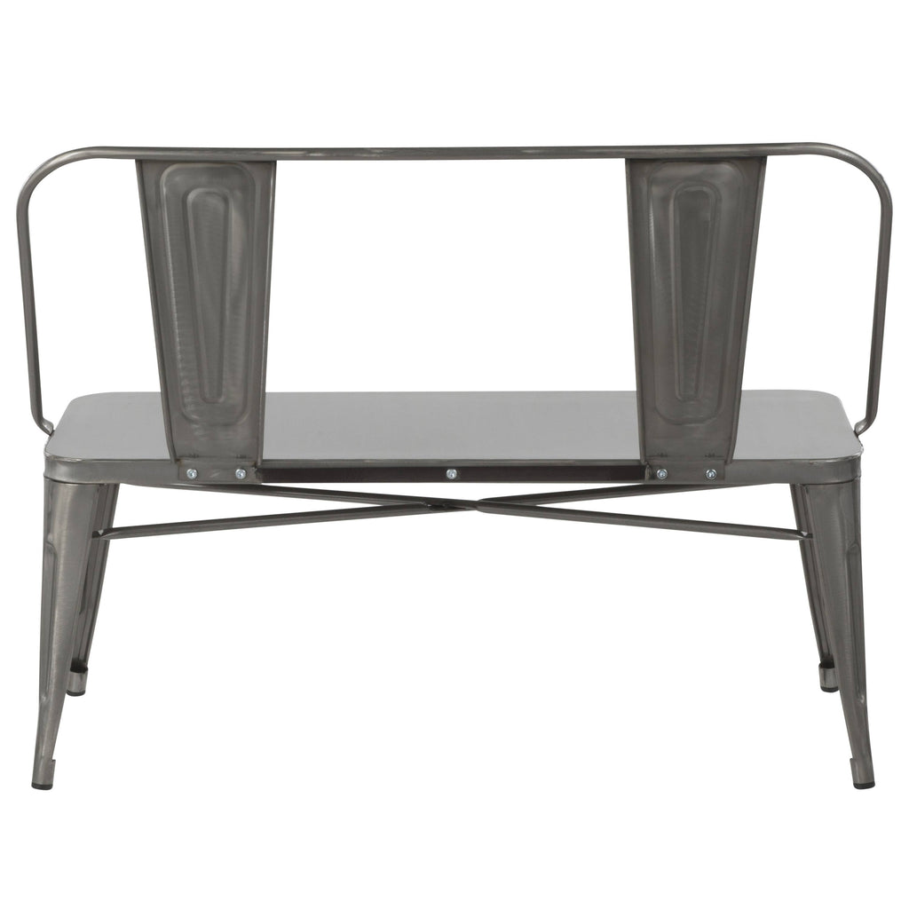Clear Brushed Silver Metal Bench H899