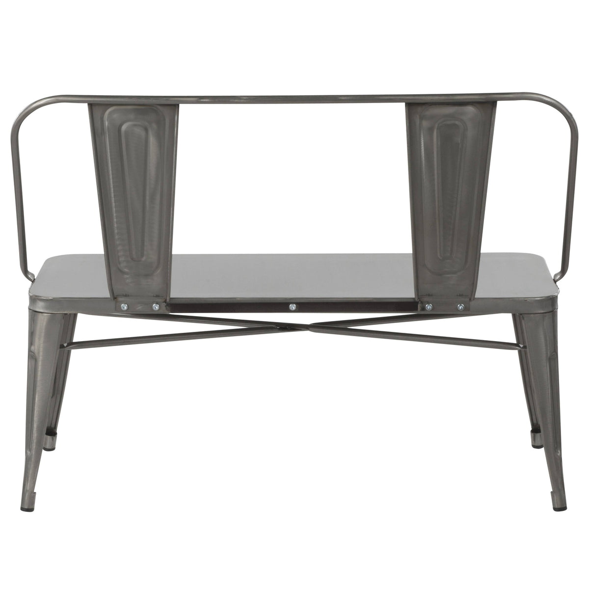 Clear Brushed Silver Metal Bench H899