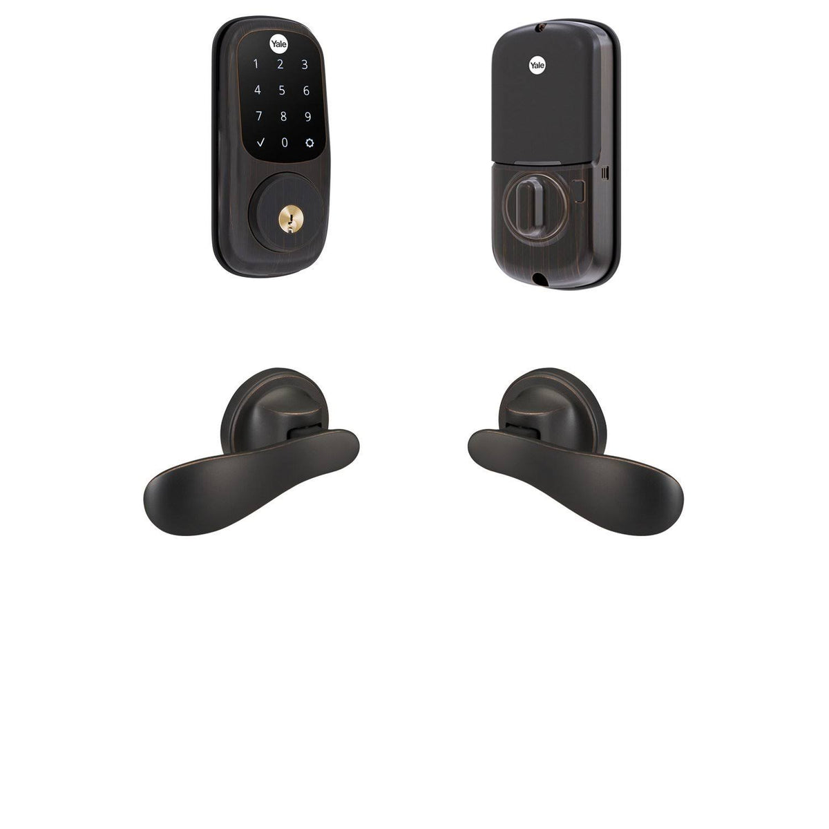 Z-Wave Plus Assure Lock Touchscreen Deadbolt with Passage Navis Paddles M904