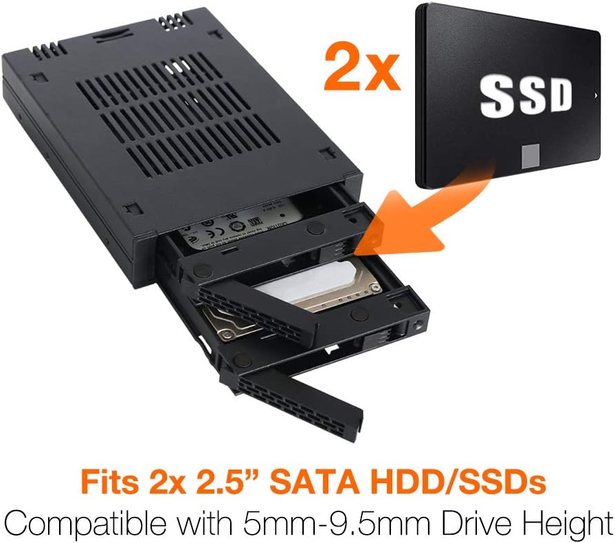 2 x 2.5 SAS/SATA HDD/SSD Mobile Rack for 3.5" Bay V4022