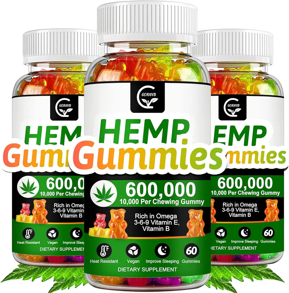 High Potency Hemp Gummies 600,000 Extra Strength Vegan Non-GMO Gluten-Free H42084