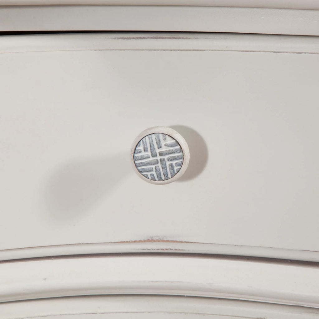 White Six-drawer Wood Bureau S430769