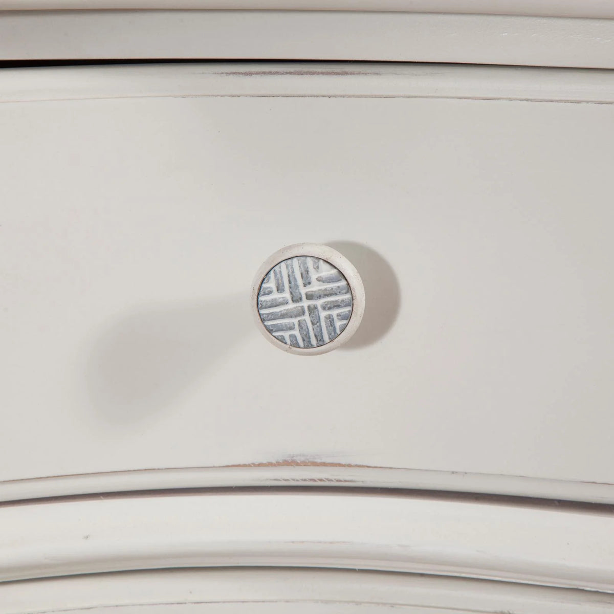 White Six-drawer Wood Bureau S430769