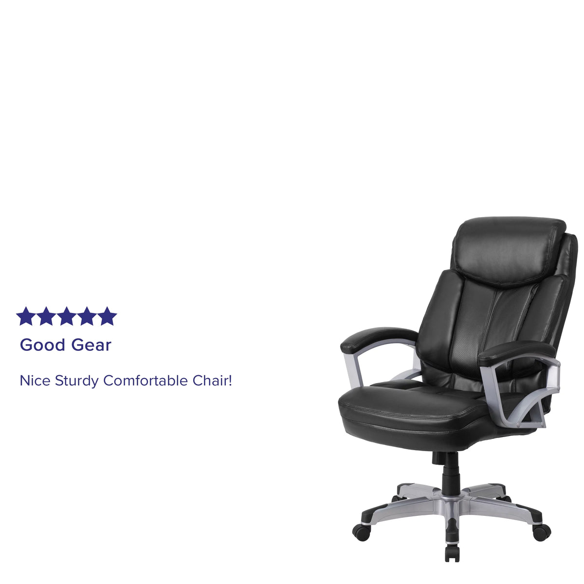 Black LeatherSoft Executive Swivel Office Chair with Arms E175