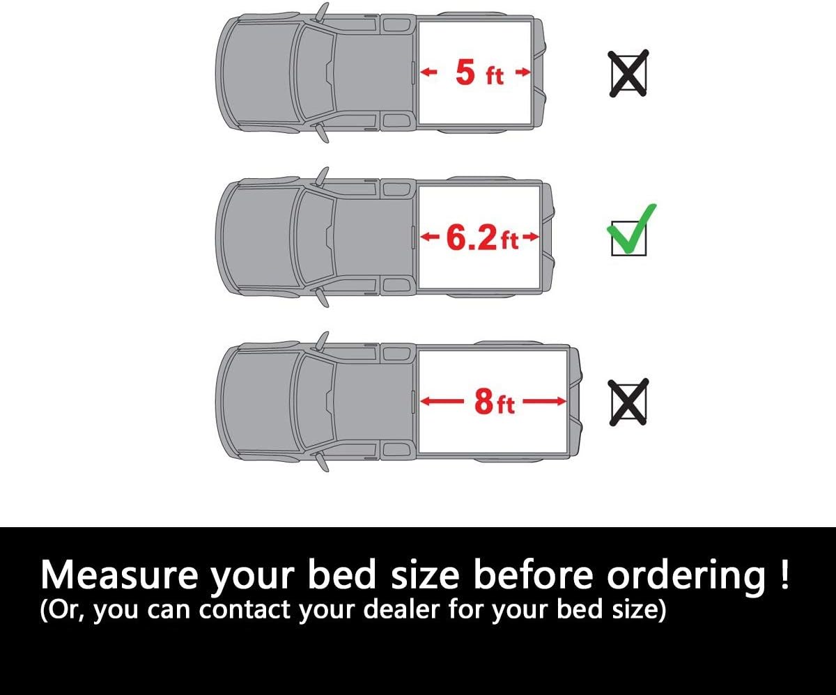 Black Vinyl Soft Roll-up Truck Bed Tonneau Cover with Rails J1292