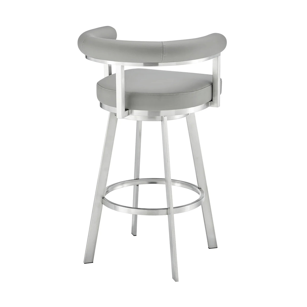 Gray/Chrome Swivel Bar Stool V9734