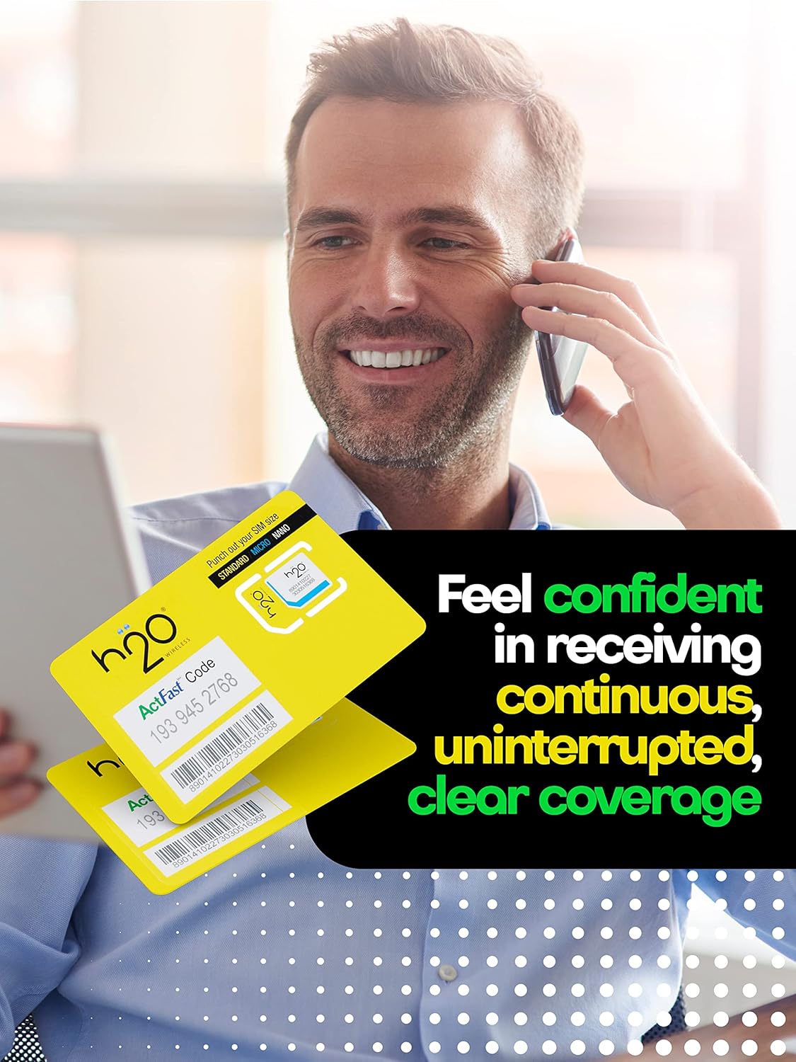 H2O Wireless SIM Card 90-Day Plan with 15GB High-Speed Data D22356