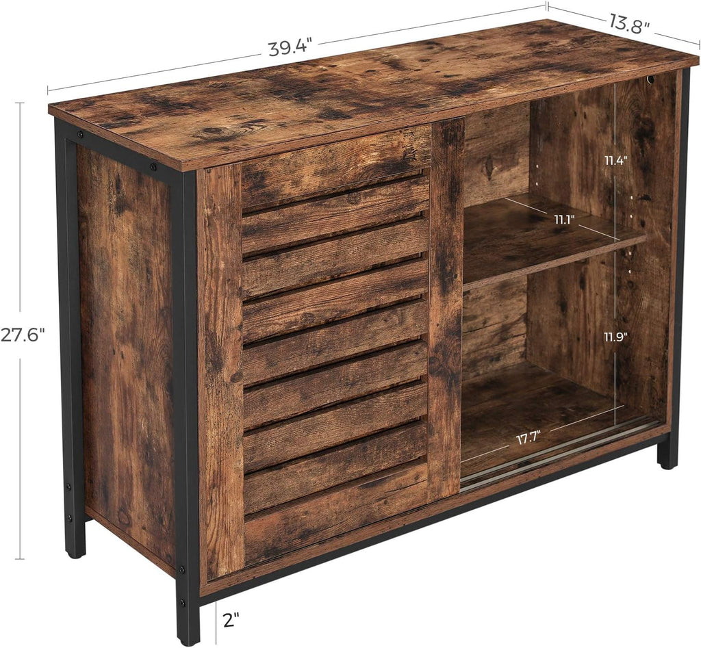 Rustic Brown Sideboard with Sliding Doors B8860