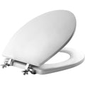 Round Enameled Wood Toilet Seat in White R980792