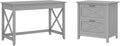48W Reclaimed Pine Writing Desk with 2 Drawer Lateral File Cabinet I208512