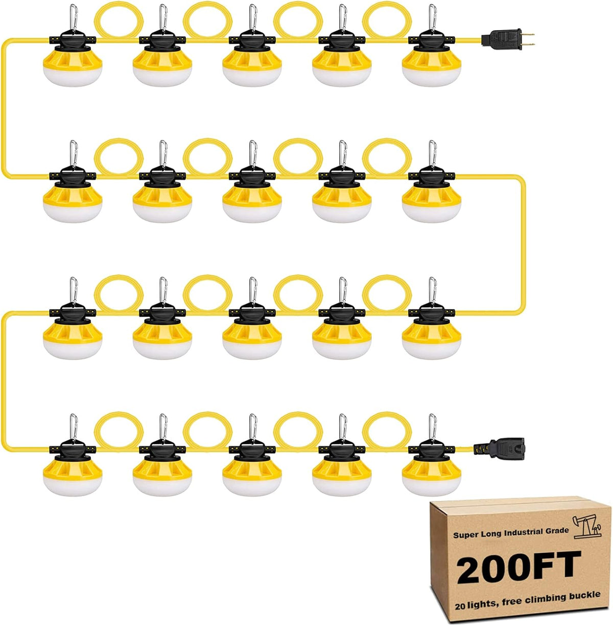 50FT Construction String Lights LED Industrial Grade Outdoor Lighting B21327