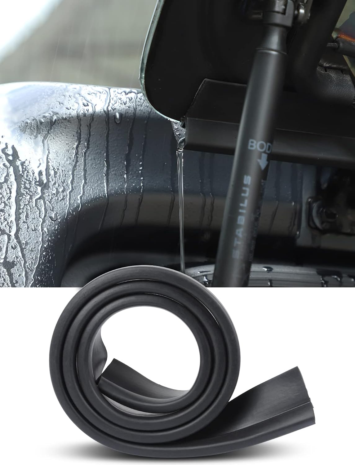 Rear Window Rain Gutter for Jeep Wrangler TJ, Black, Pack of 2 Y445