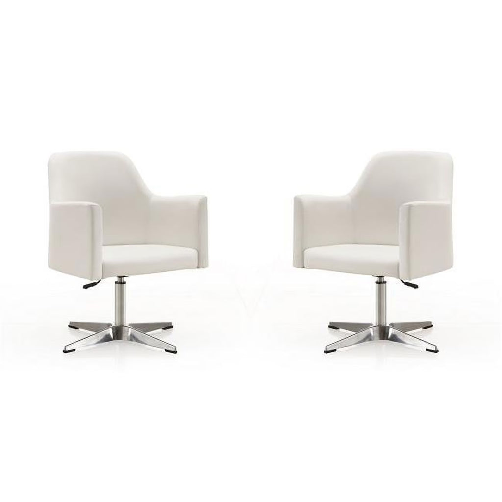 White Faux Leather Accent Chair (Set of 2) B198213