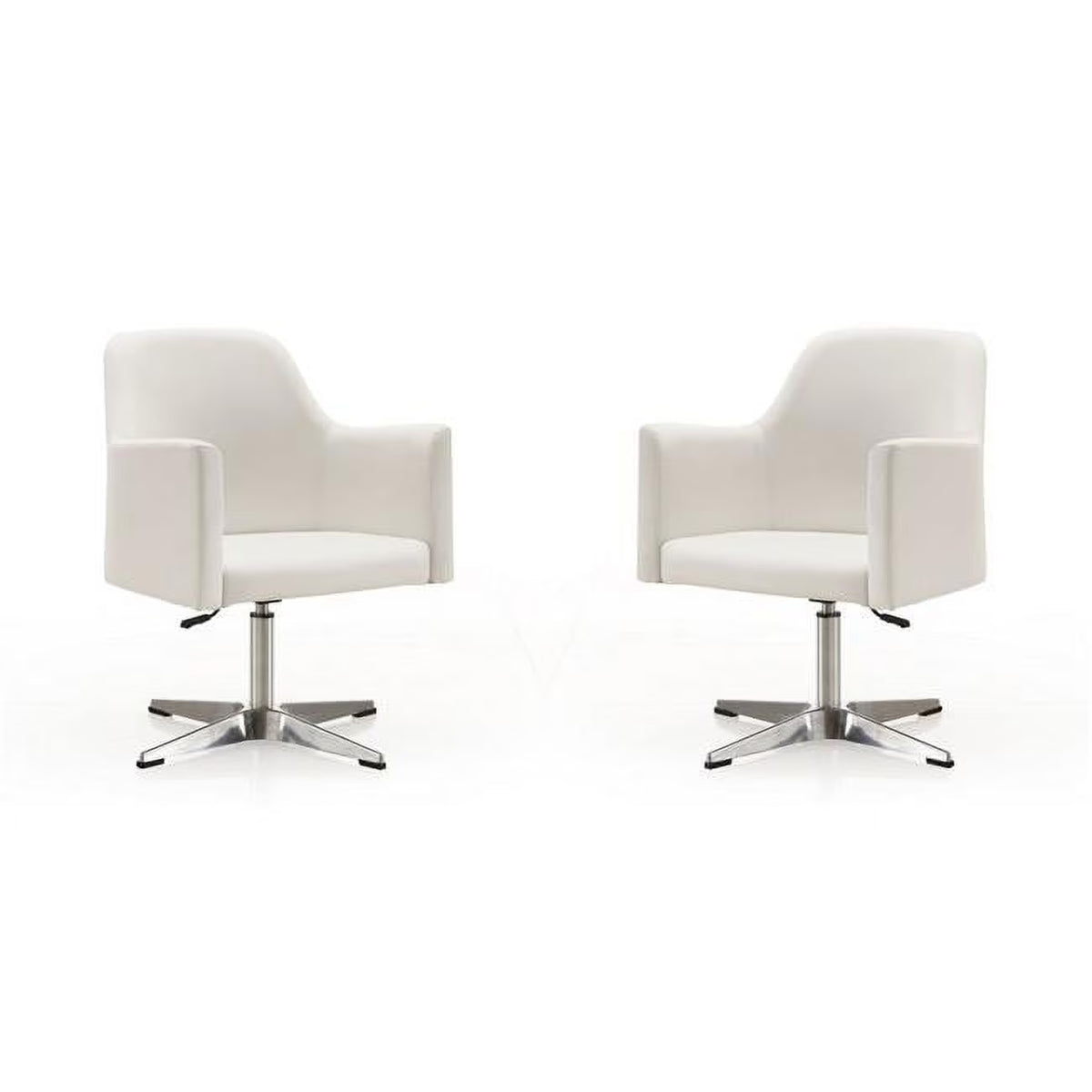 White Faux Leather Accent Chair (Set of 2) B198213