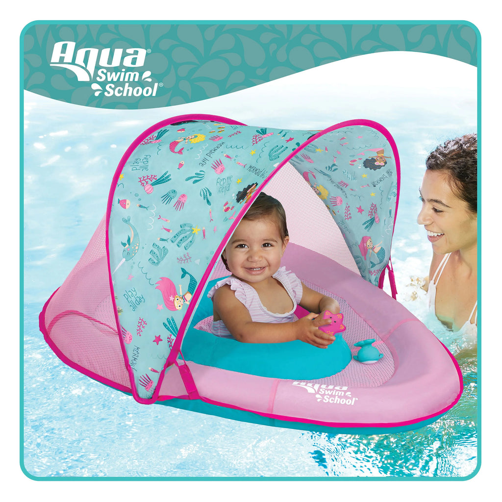 Pink Baby Pool Float Boat with 2 Toys T25688