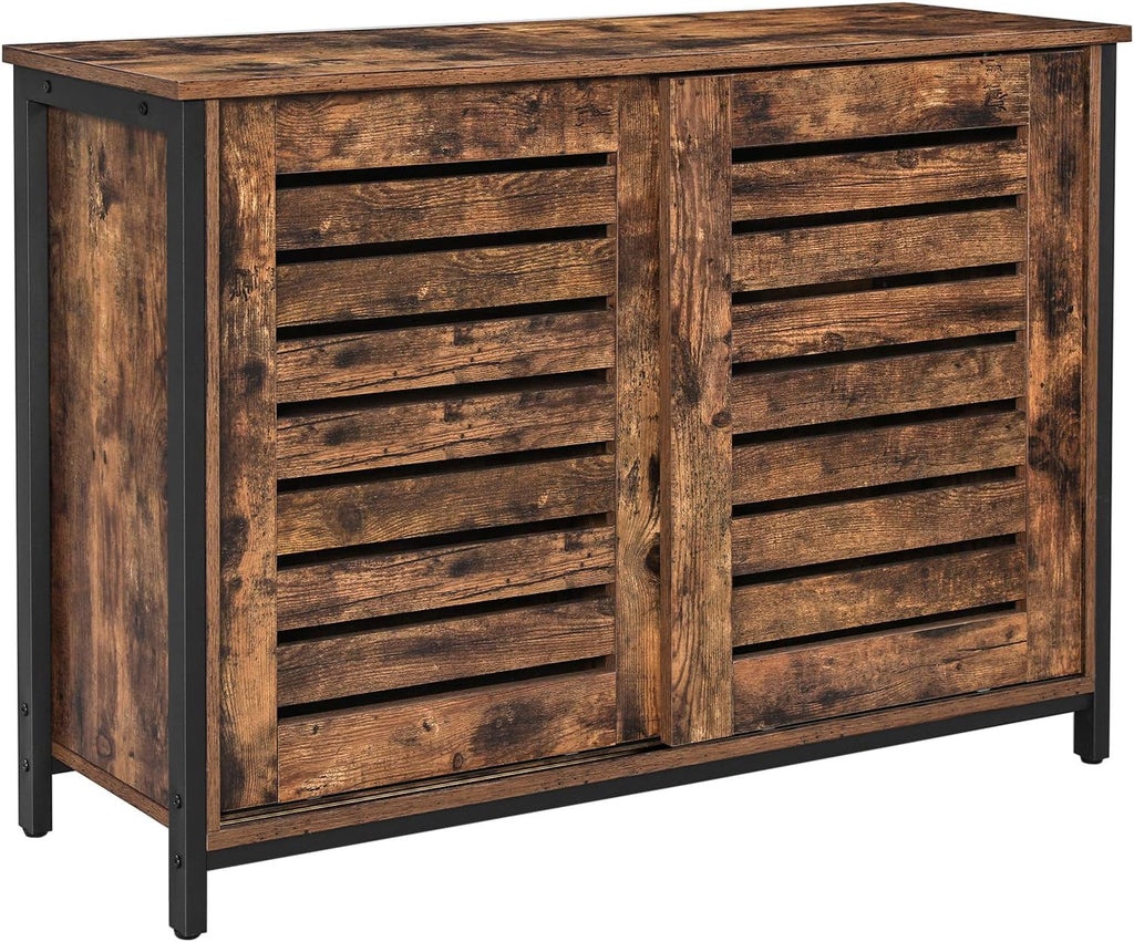 Rustic Brown Sideboard with Sliding Doors B8860