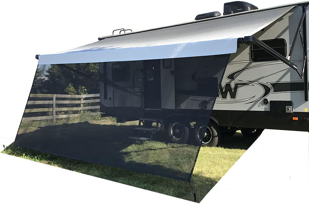 Black Mesh RV Awning Sun Shade Screen 8' X 15' 3'' I81020