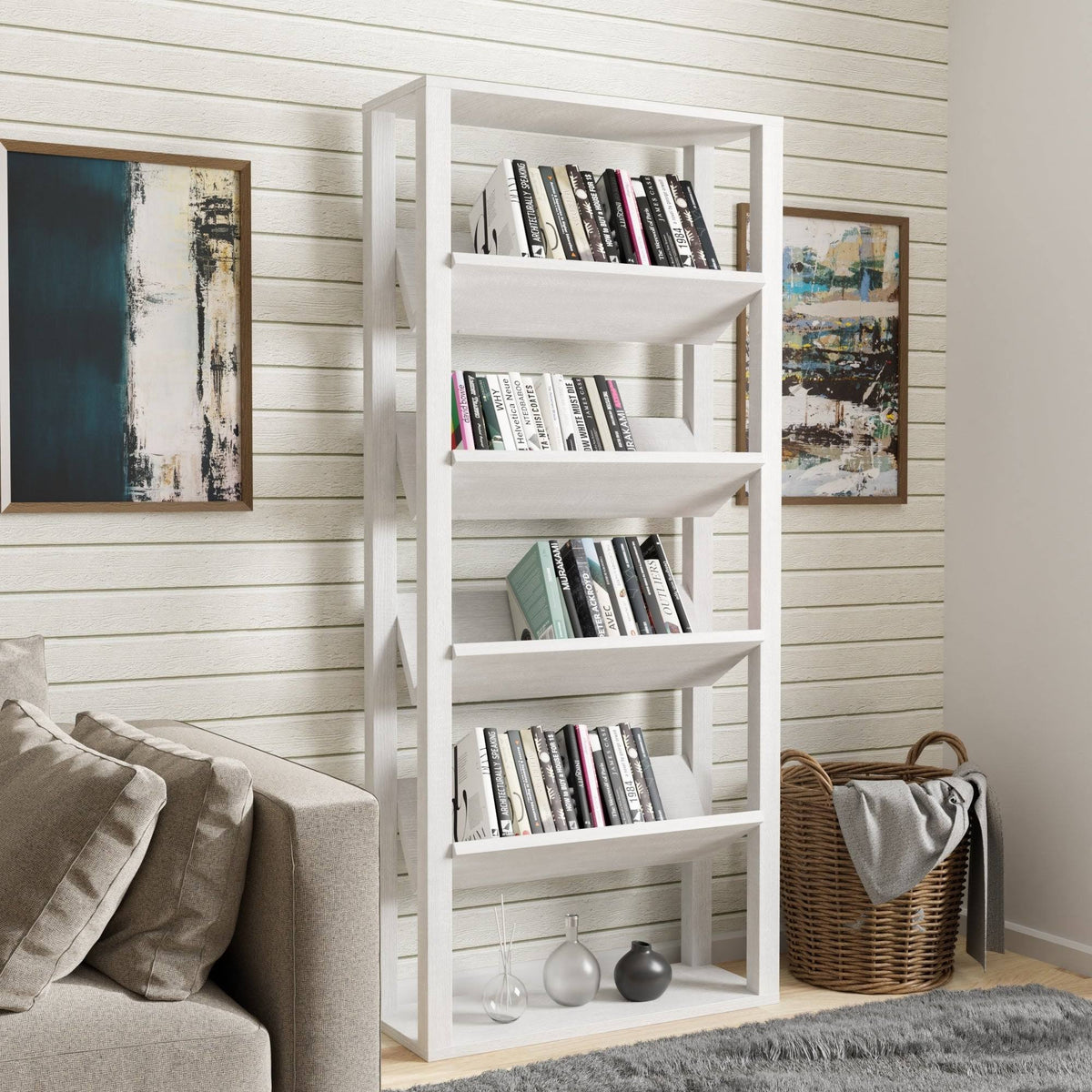 Walnut Oak 5-Shelf Bookcase H344712