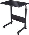 Height Adjustable Sofa Side Table with Wheels W29529