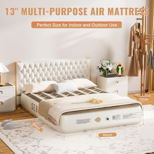 Queen Air Mattress with Built in Pump, 18" I134819