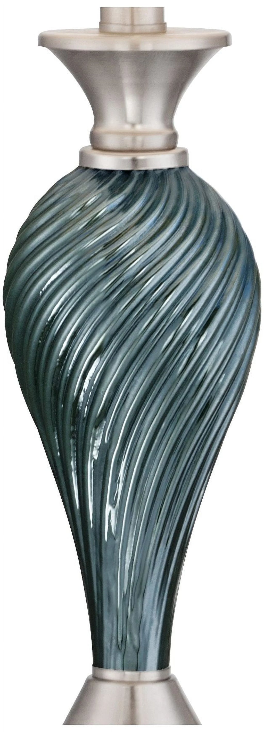 Set of 2 Green-Blue Glass Table Lamps Q9278