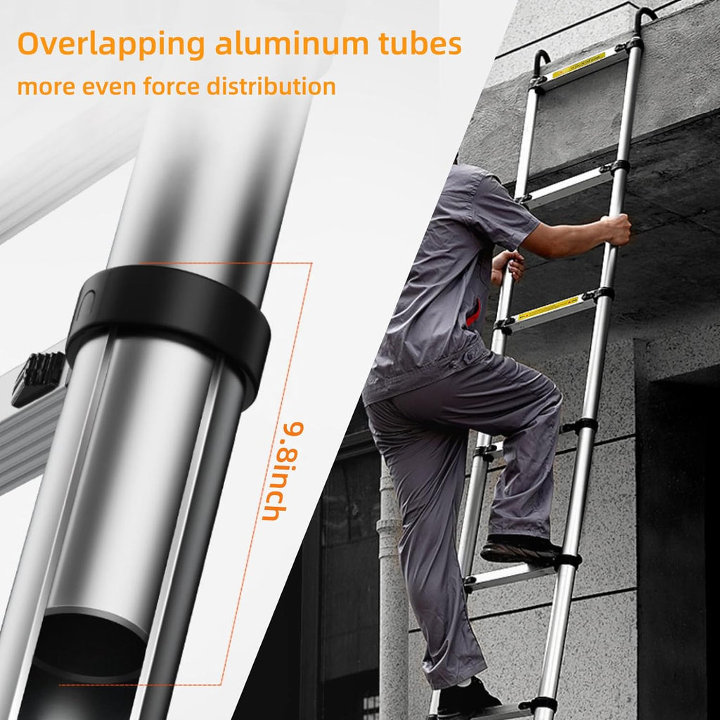 10.5ft Aluminum Telescoping Ladder with Hook M8220