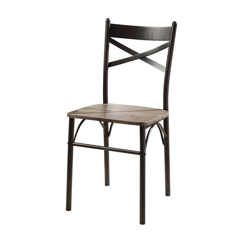 5-Piece Metal Dining Set Dark Bronze Natural M735978