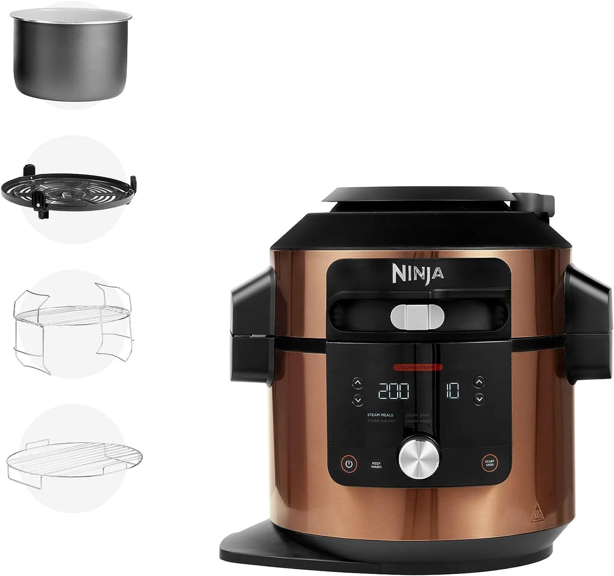 Restored Ninja 8 Qt. Pressure Cooker Steam Fryer with 5 Qt. Crisp Basket J6669