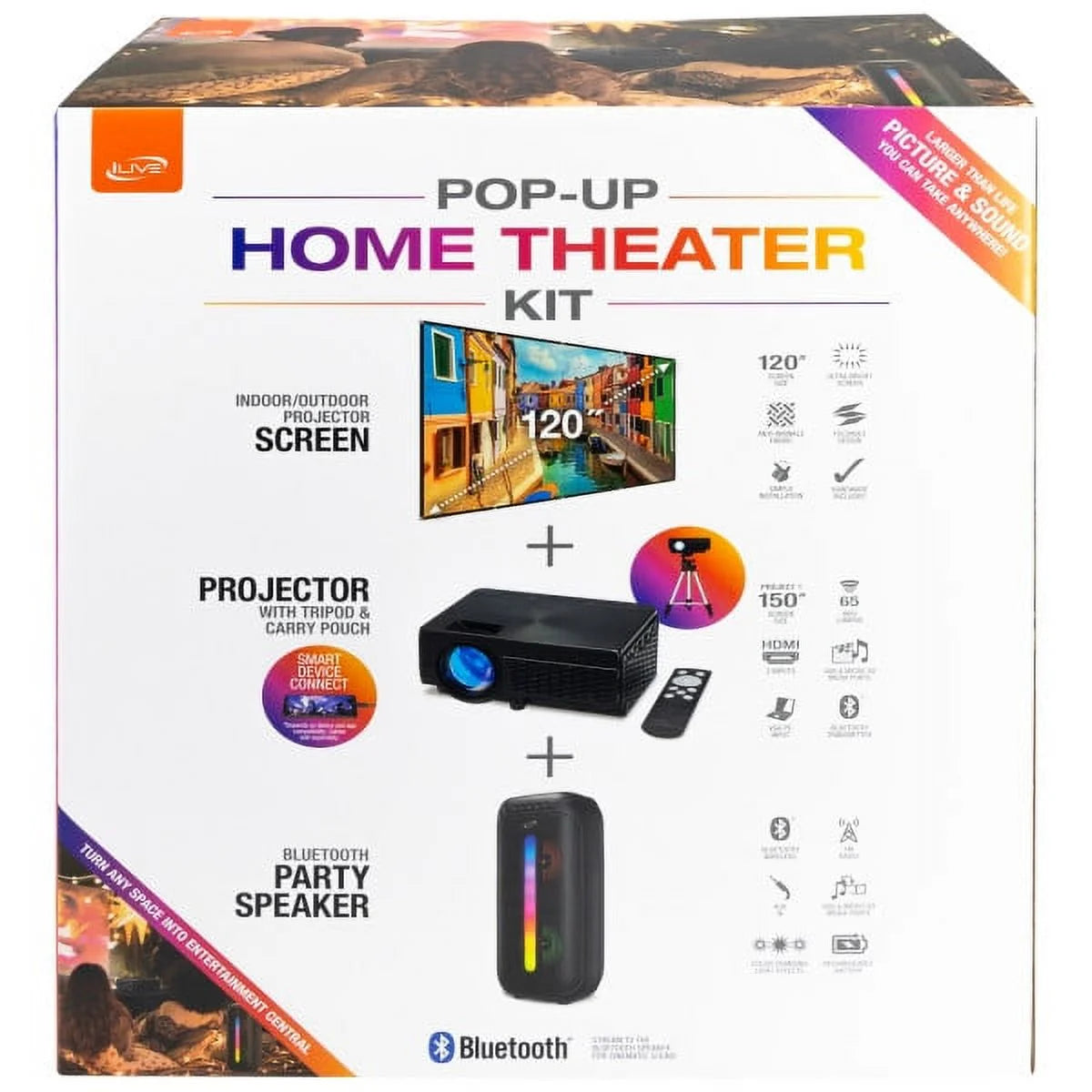 Black Pop-up Movie Theater Kit S1010