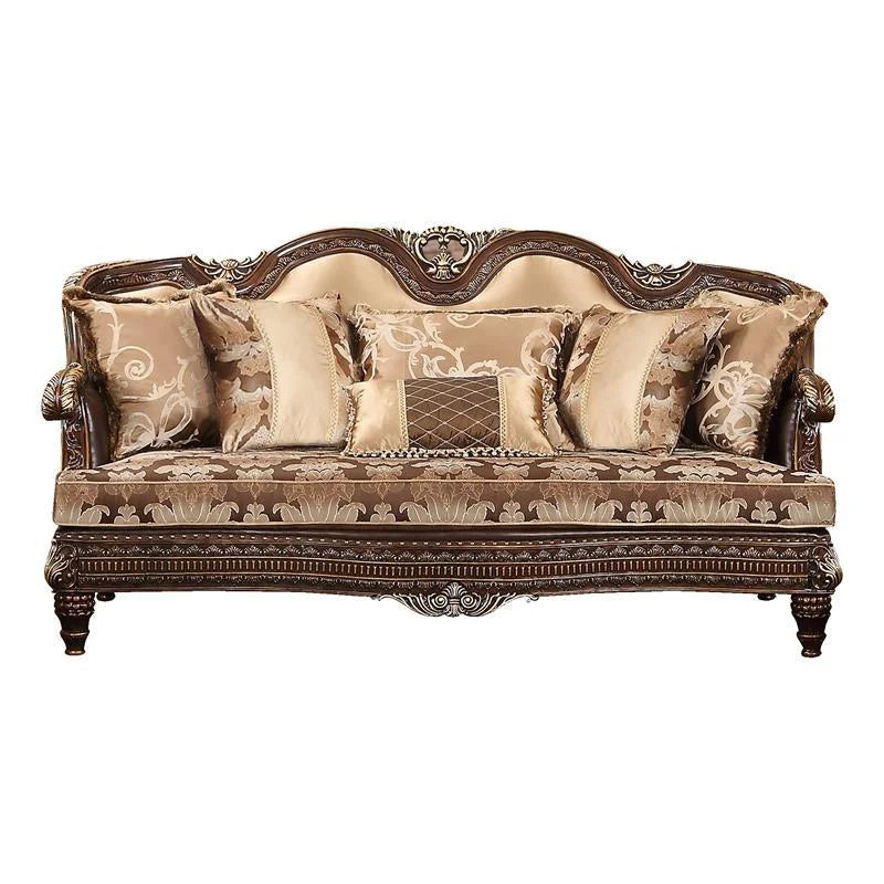Cherry Finish Wood Sofa & Loveseat Set 2Pcs A5994