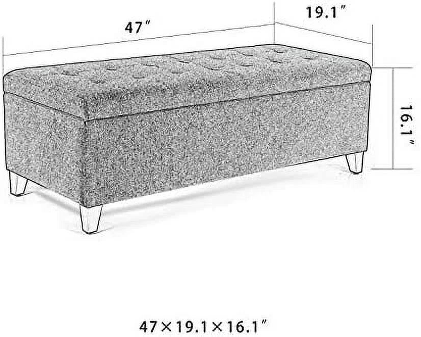 PU Leather Tufted Rectangular Ottoman Bench V944