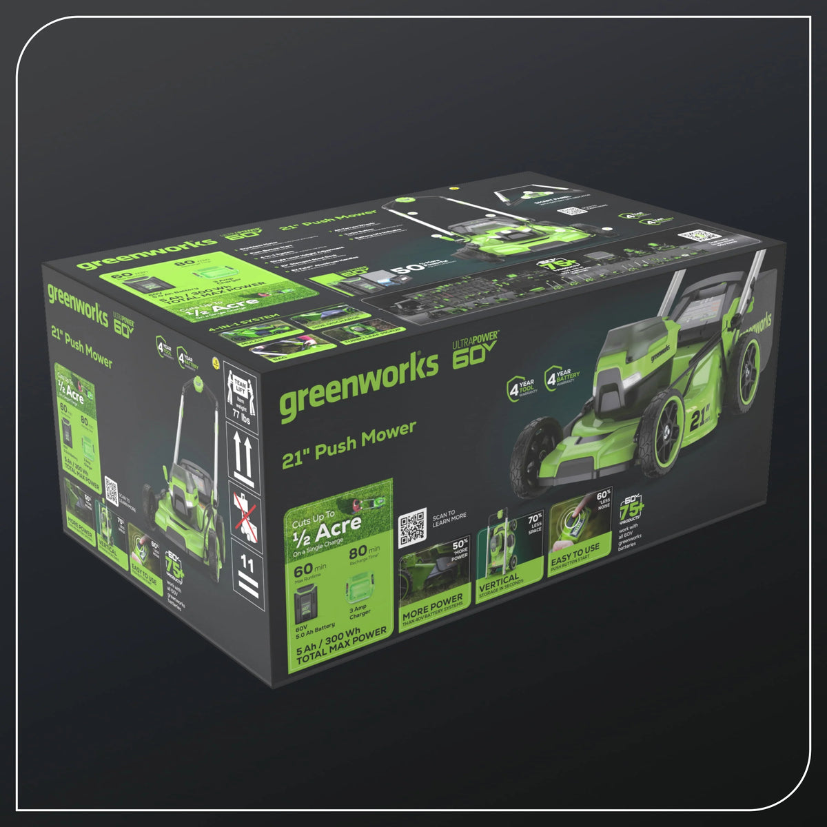 60V 21 Push Lawn Mower with Battery & Charger G14278