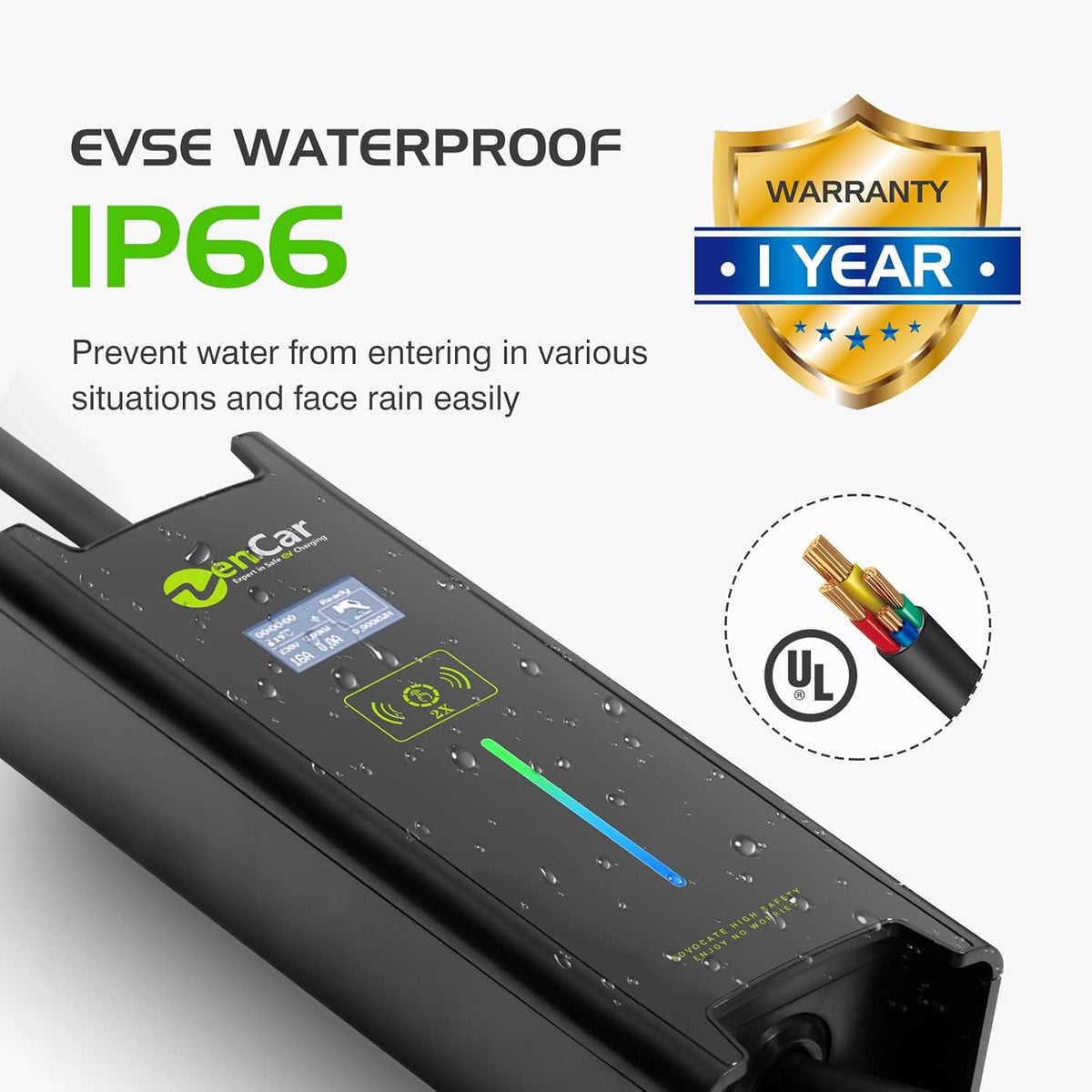Portable Level 1 EV Charger, 16A, 110V, NEMA 5-15 D73737