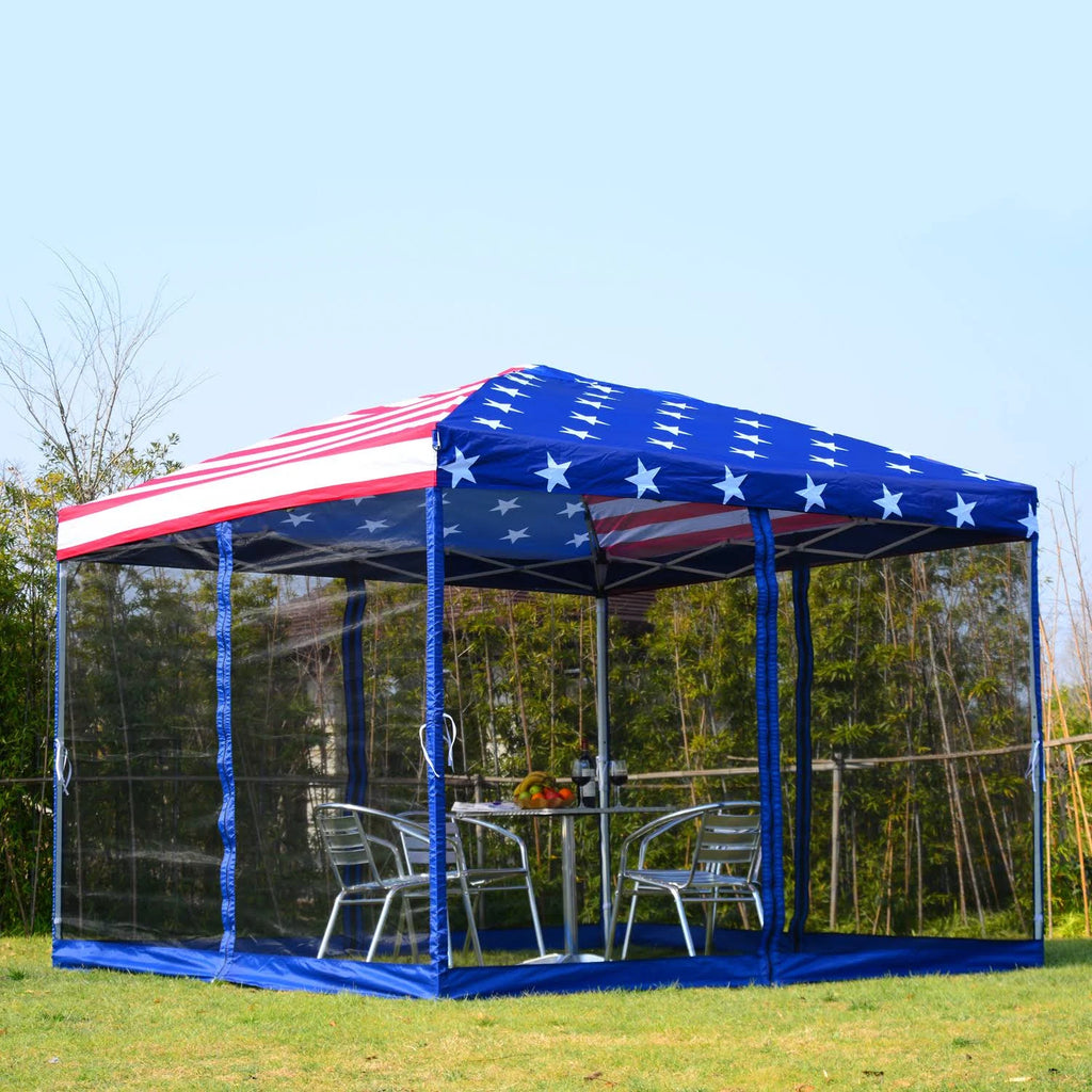 10 x 10 Pop-Up Canopy Tent with Mesh Walls W767803