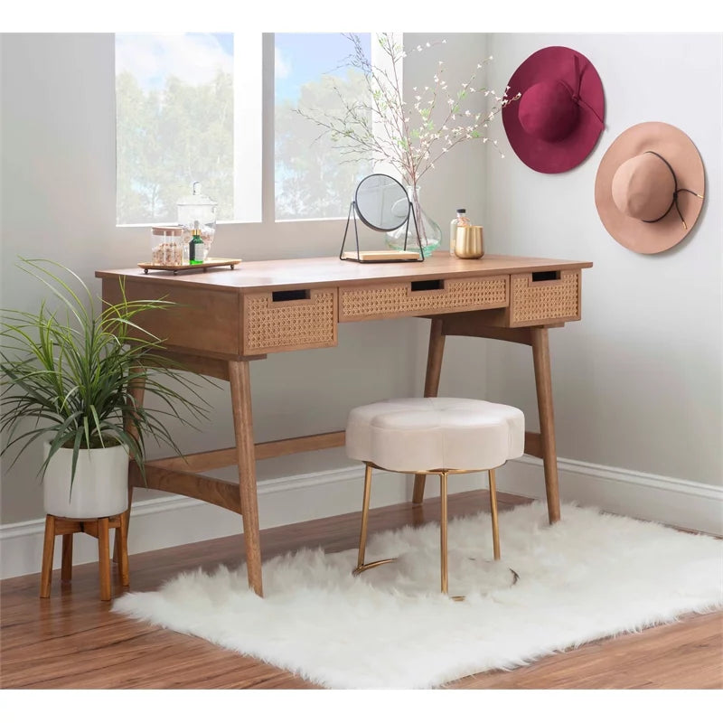 Modern Rubberwood MDF Wood Desk V54326