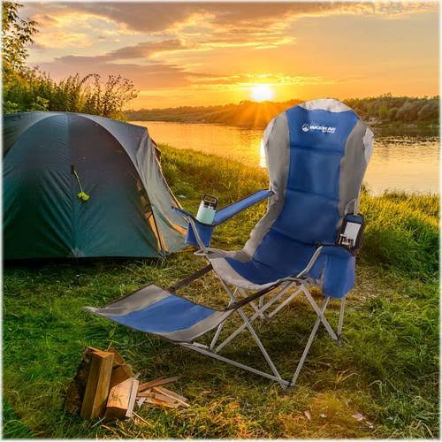 Blue Camp Chair with Footrest G993657
