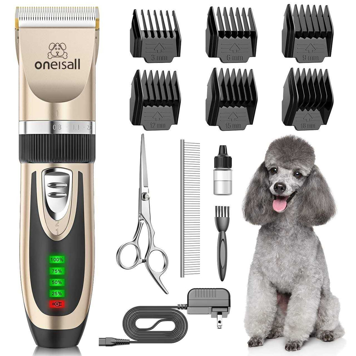 Low Noise 2-Speed Rechargeable Cordless Dog Clippers N426